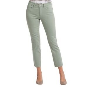 NWT NYDJ Marilyn Ankle Frayed Hems Lily Pad‎ Green Size 14 Tall